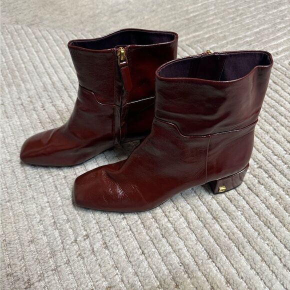 Franco Sarto Flexa Fabiene Leather Bootie Burgundy Size 9 - Picture 6 of 11